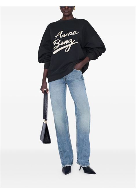 felpa miles chenille signature donna nera ANINE BING | A-08-11374BLK26